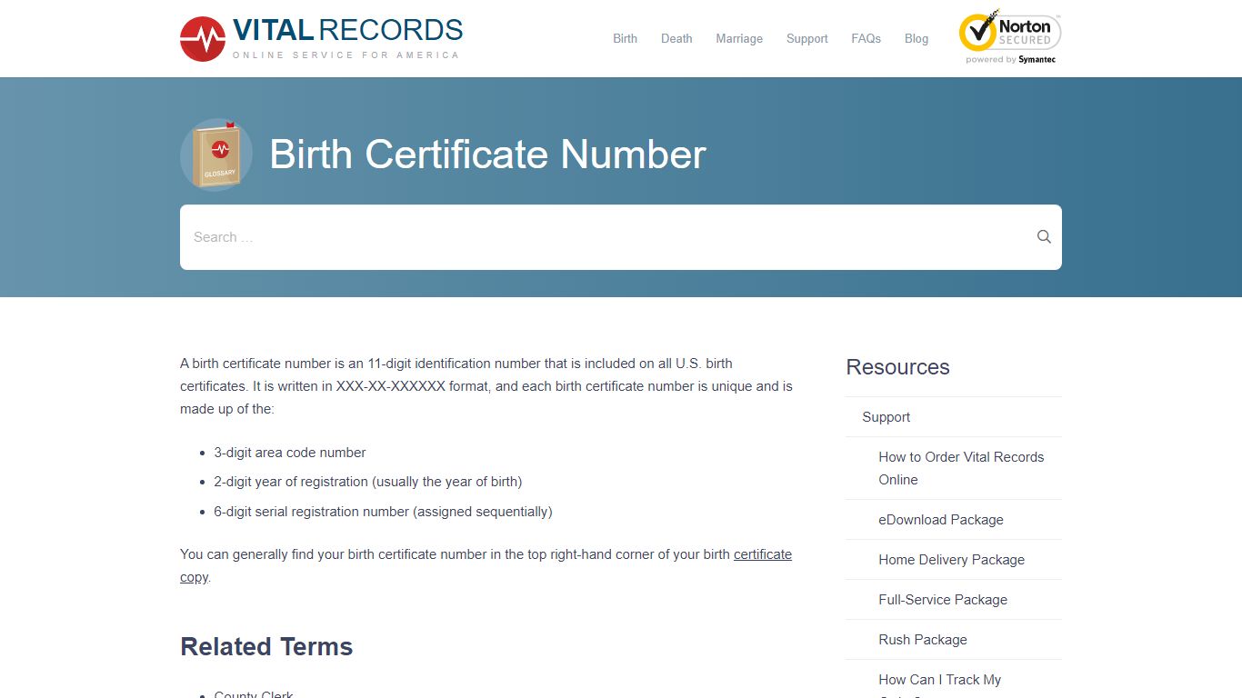 Birth Certificate Number - Vital Records Online