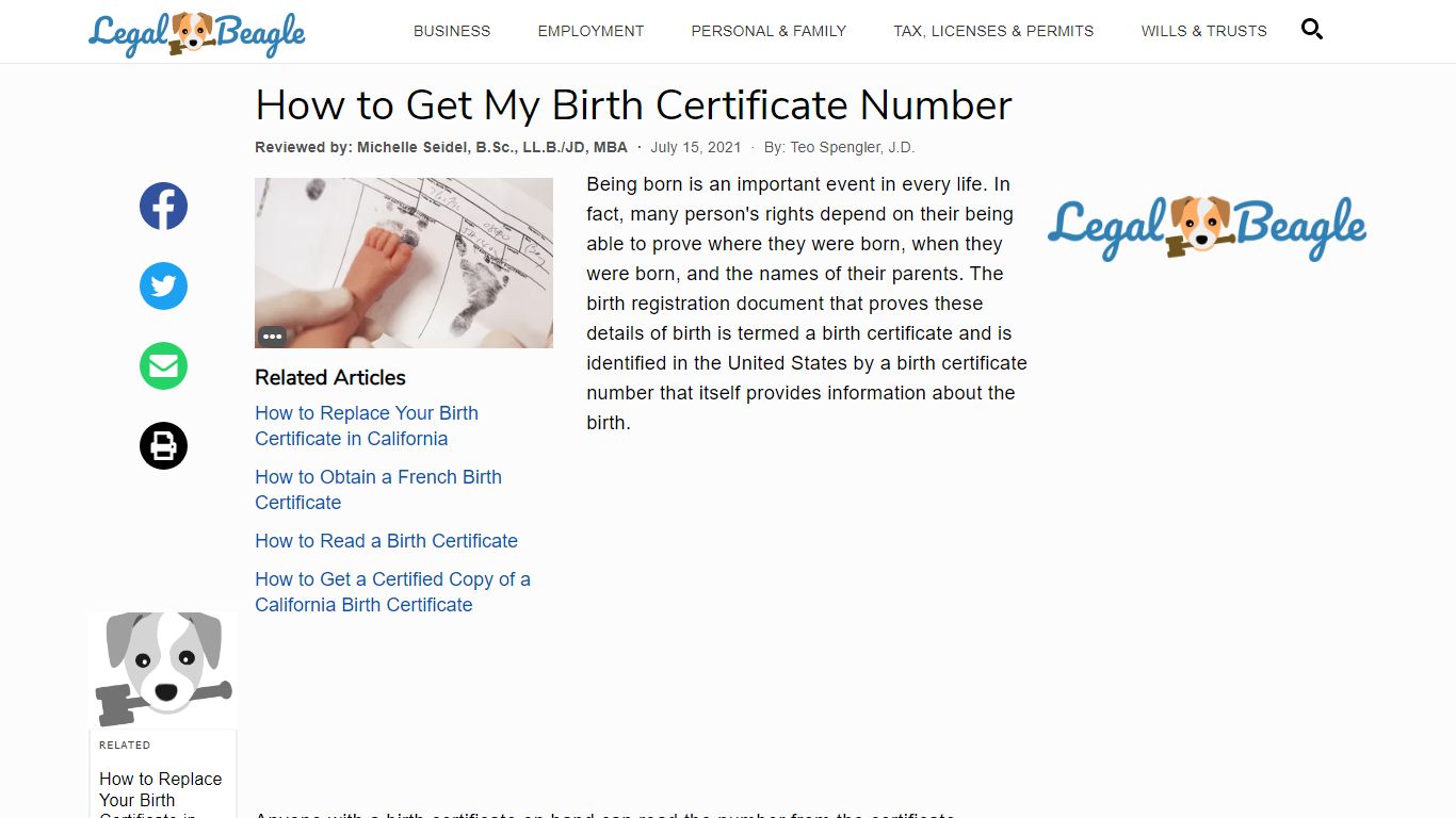 How to Get My Birth Certificate Number | Legal Beagle